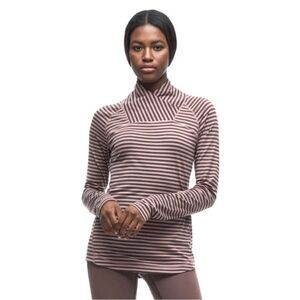 Indyeva Striped Long Sleeve shirt like new activewear Mink pink Strika II Womens